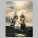 «Бій судна «Фенікс» з турецькою бригантиною 1719 р., серпень, у відкритому морі біля Тендровської коси». полотно, олія, 190х145